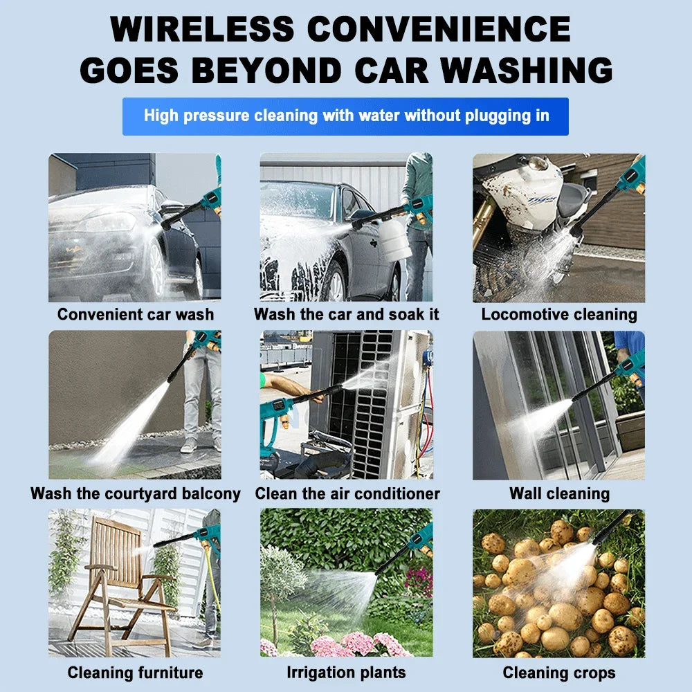 Dili-Lux Wash Gun 6 In 1 Spray Nozzle Sprayer + Makita 18V Battery 4.0Ah Battery and Charger