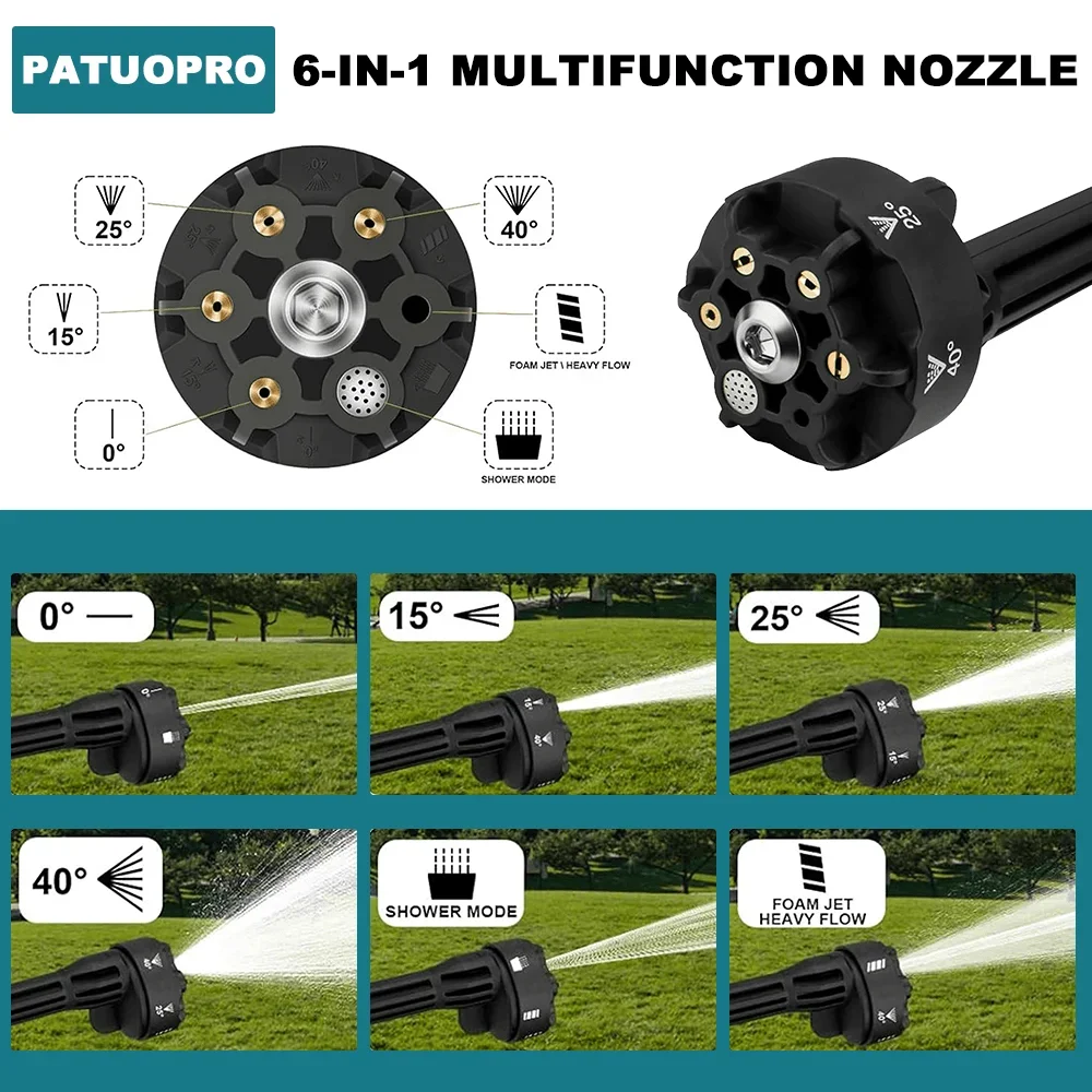 Dili-Lux Wash Gun 6 In 1 Spray Nozzle Sprayer + Makita 18V Battery 4.0Ah Battery and Charger