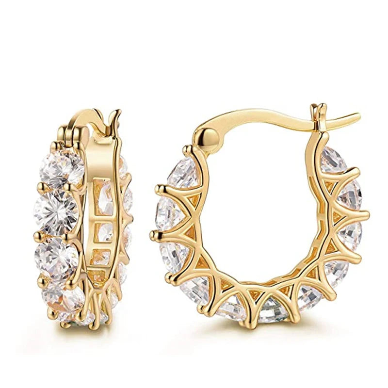 Crystal Pavé Hoop Earrings, Full Stone
