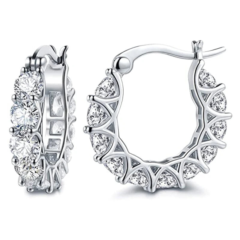 Crystal Pavé Hoop Earrings, Full Stone