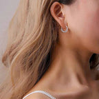 Crystal Pavé Hoop Earrings, Full Stone