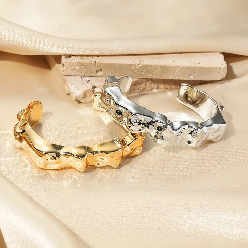 Sculptural Cuff Bangle, Textured Finish