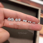 Crystal Stud Earrings, 925 Silver. Choose your size
