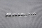 Crystal Stud Earrings, 925 Silver. Choose your size