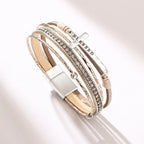 Layered wrap bracelet. Cross detail