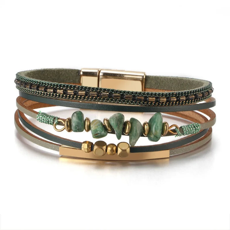 Layered wrap bracelet. Cross detail