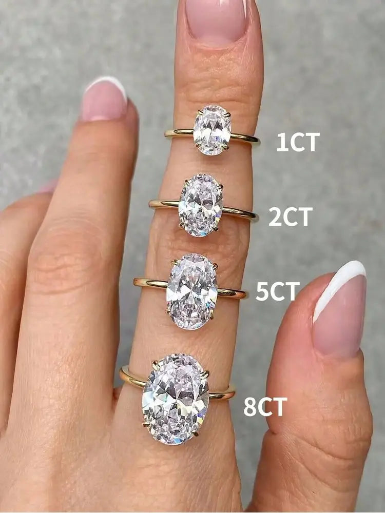 Oval Stone Ring, 925 Silver. Choose your size