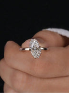 Marquise Solitaire Ring, 925 Silver. Four designs
