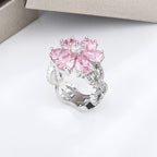 Full Bloom Cocktail Ring, 925 Silver. Choose your colour