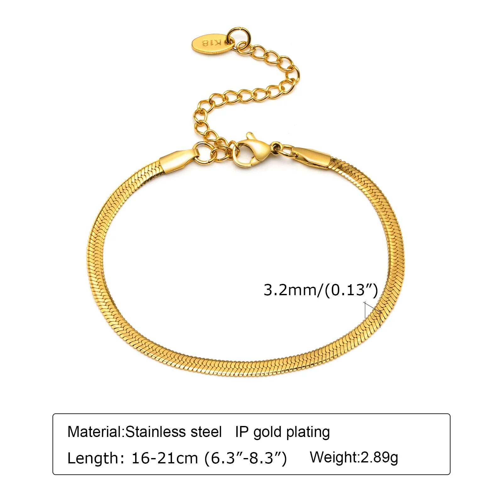 Dainty Chain Bracelet, Gold Plated. Stackable