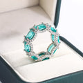 Paraiba Eternity Band, 925 Silver. Full pavé set