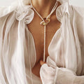 Baroque Pearl Chain Necklace, Layered with Pendant