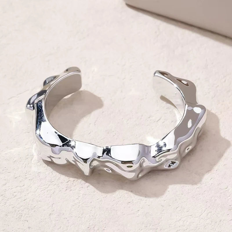 Sculptural Cuff Bangle, Textured Finish