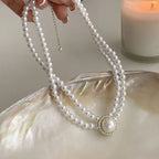 Baroque Pearl Chain Necklace, Layered with Pendant