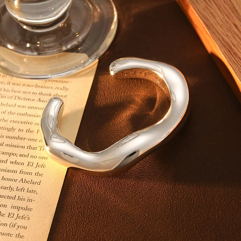 Sculptural Cuff Bangle, Textured Finish