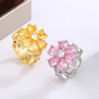 Full Bloom Cocktail Ring, 925 Silver. Choose your colour