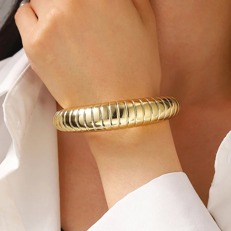 Sculptural Cuff Bangle, Textured Finish