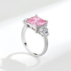 Ice Cut Trinity Ring, 925 Silver. Bold colour or brilliant white