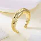 Sculptural Cuff Bangle, Textured Finish