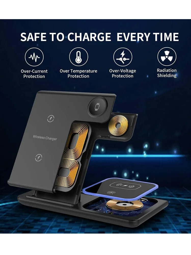 3 in 1 Fast Wireless Charging Station 40W For iPhone, Apple Watch and Airpods Pro