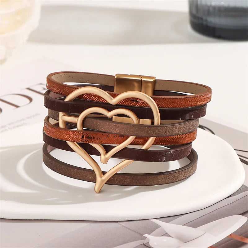 Layered wrap bracelet. Cross detail