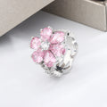 Full Bloom Cocktail Ring, 925 Silver. Choose your colour