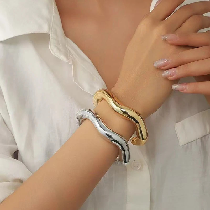 Sculptural Cuff Bangle, Textured Finish