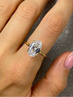 Oval Stone Ring, 925 Silver. Choose your size