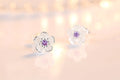 Cherry Blossom Stud Earrings, 925 Silver