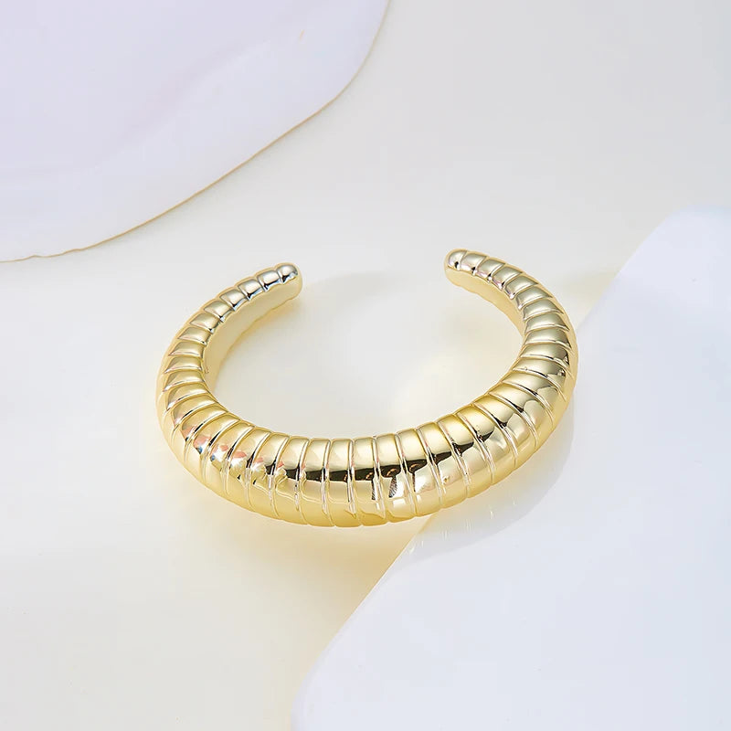 Sculptural Cuff Bangle, Textured Finish