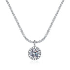 Solitaire Pendant, 925 Silver. Two stone colours