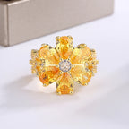 Full Bloom Cocktail Ring, 925 Silver. Choose your colour