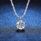 Solitaire Pendant, 925 Silver. Two stone colours