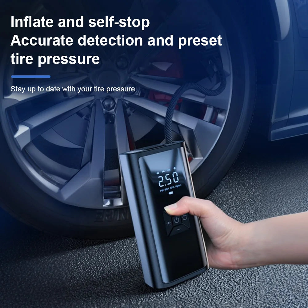 Wireless Handheld Car Inflator Pump 150PSI with Intelligent LCD Display