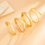 Smooth Gold Cuff Bangle, Sculptural Shape