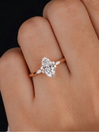Marquise Solitaire Ring, 925 Silver. Four designs