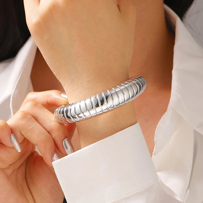 Sculptural Cuff Bangle, Textured Finish