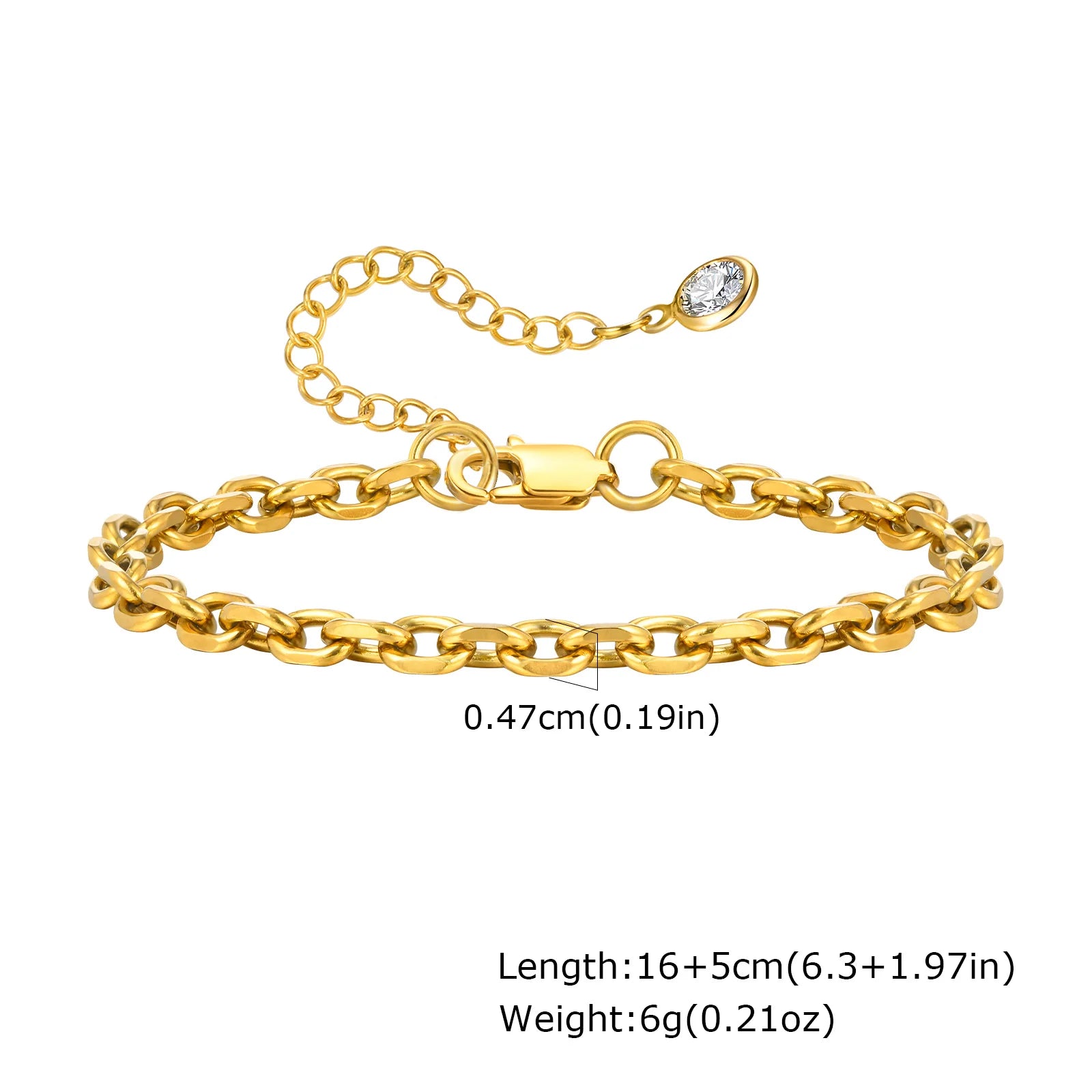 Dainty Chain Bracelet, Gold Plated. Stackable