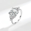 Ice Cut Trinity Ring, 925 Silver. Bold colour or brilliant white