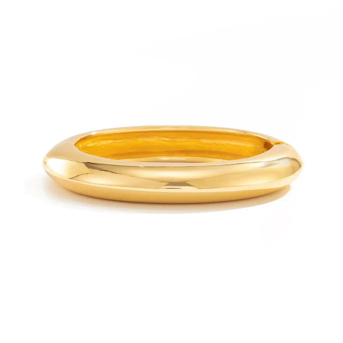Smooth Gold Cuff Bangle, Sculptural Shape