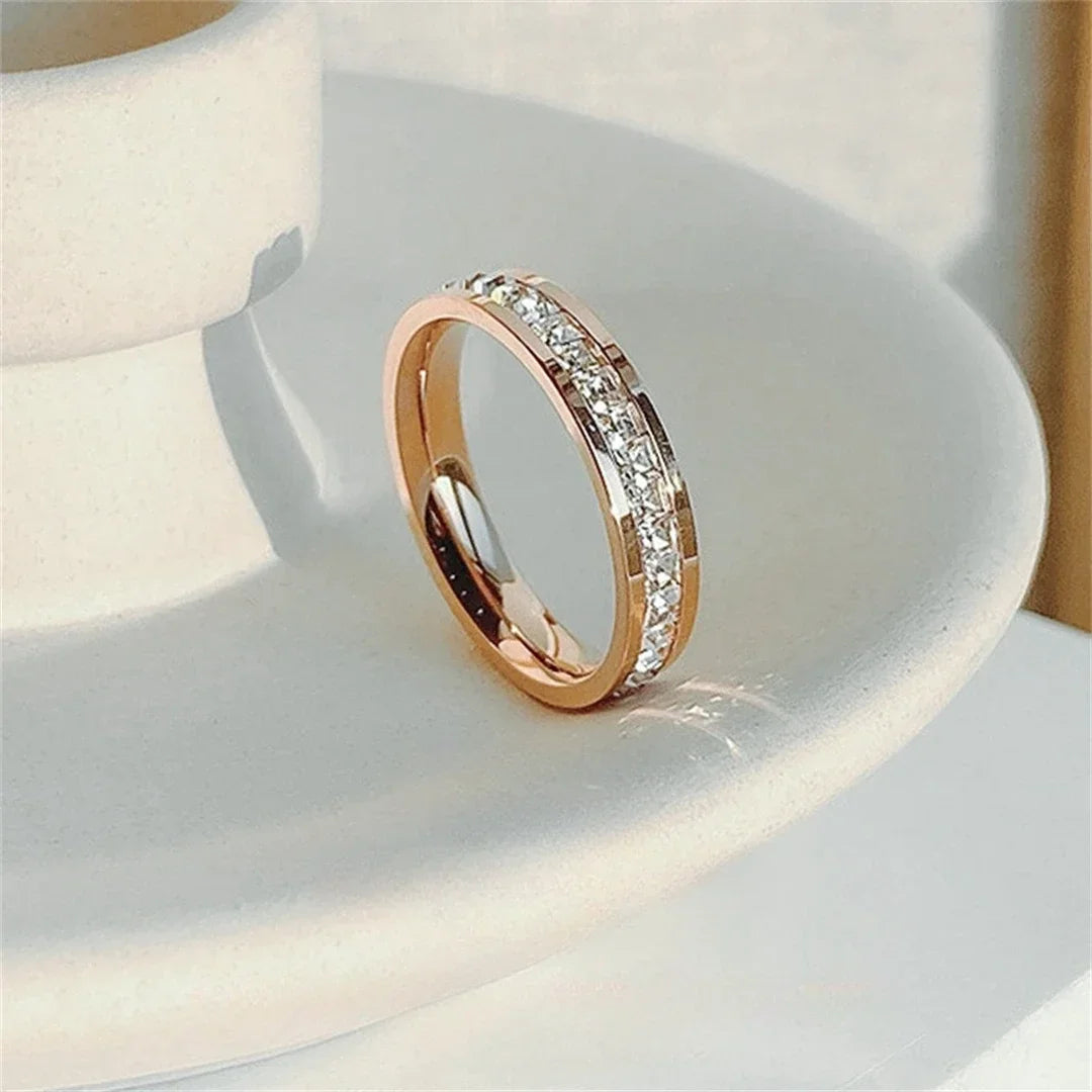 Crystal Pavé Band Ring — Single or Double Row