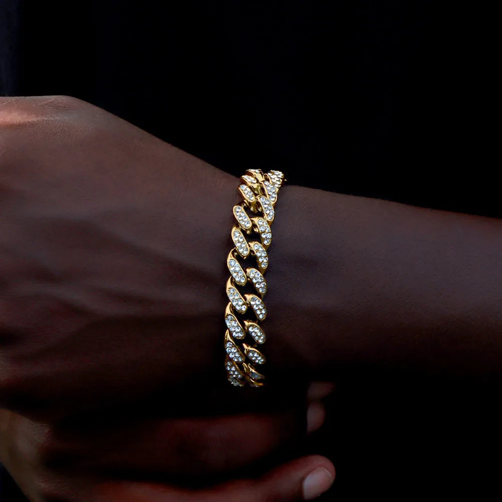 Cuban Link Bracelet — Iced & Plain