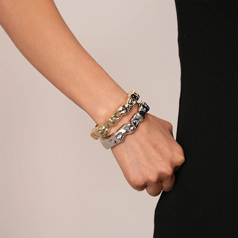Sculptural Cuff Bangle, Textured Finish