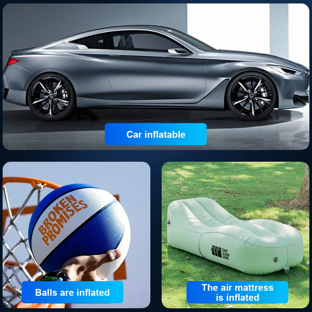 Wireless Handheld Car Inflator Pump 150PSI with Intelligent LCD Display