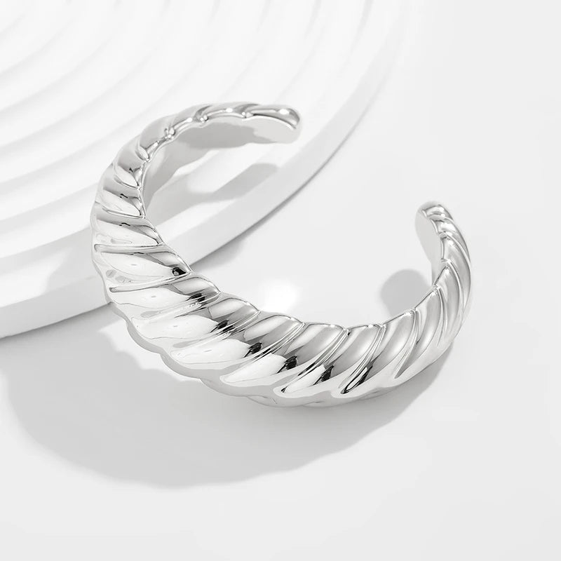 Sculptural Cuff Bangle, Textured Finish