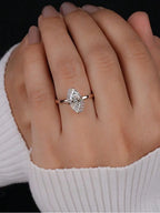Marquise Solitaire Ring, 925 Silver. Four designs