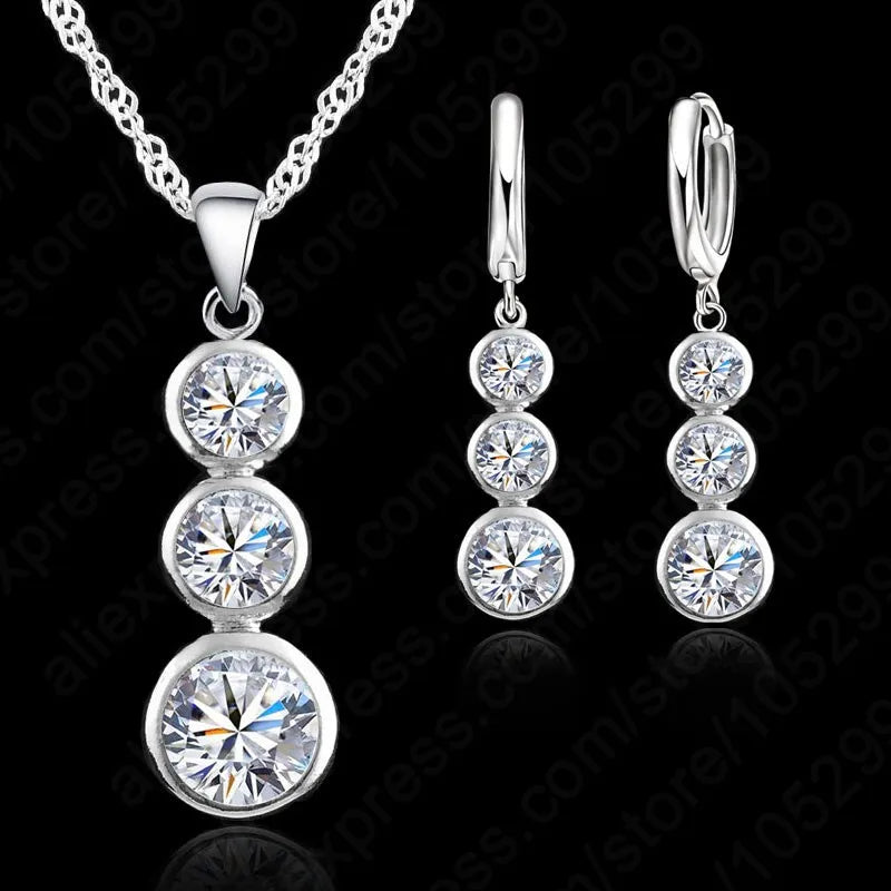 Cascade Crystal Set. Necklace and earrings