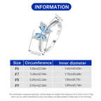 Blue Butterfly Ring, 925 Sterling Silver
