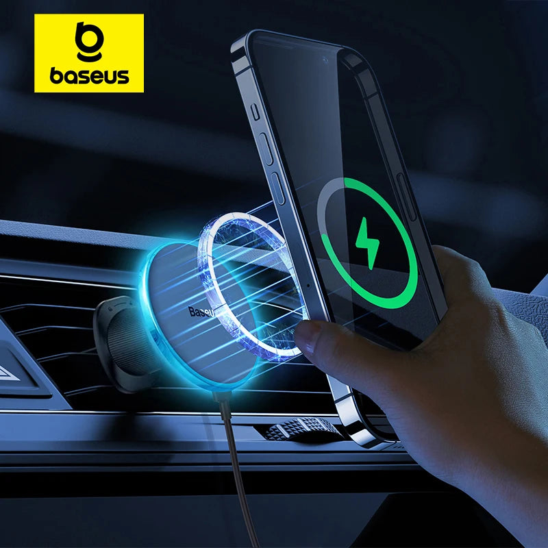 Baseus Magnetic Wireless Phone Holder with Fast Charging for iPhone