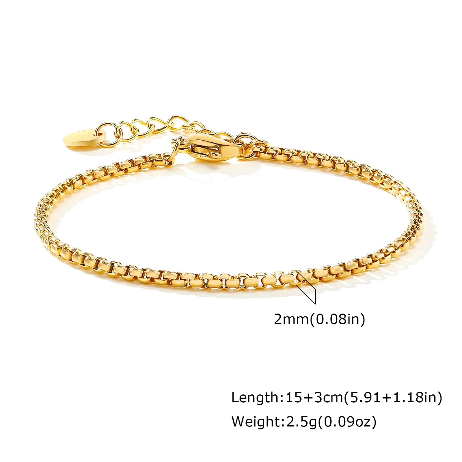 Dainty Chain Bracelet, Gold Plated. Stackable